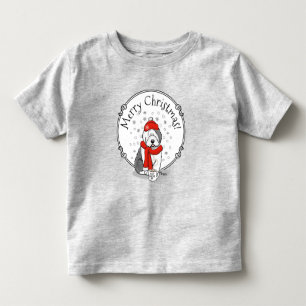 Winter (Red) Old English Sheepdog Grey 1 Holiday Toddler T-Shirt