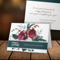 Winter Red Peonies Season's Greetings Corporate