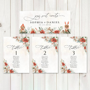 Winter Red Pinecone Wedding Head Table Sign