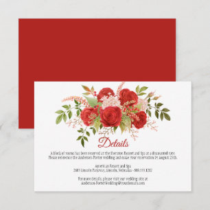 Winter Red Roses and Greenery Detail Enclosure Card
