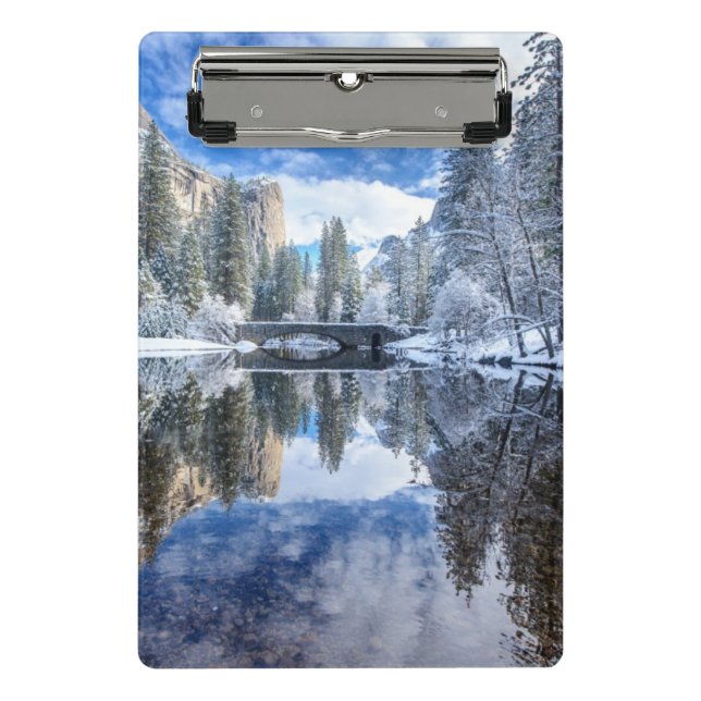 Winter Reflection at Yosemite Mini Clipboard (Front)