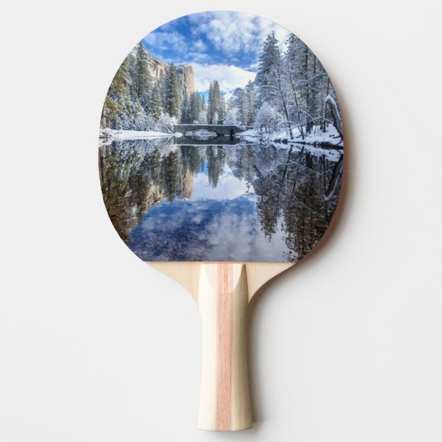Winter Reflection at Yosemite Ping Pong Paddle (Front)