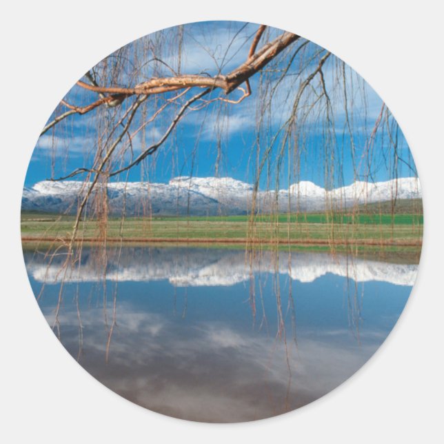 Winter Reflections. Ceres, Boland District Classic Round Sticker (Front)