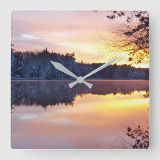 Winter reflections wall clock