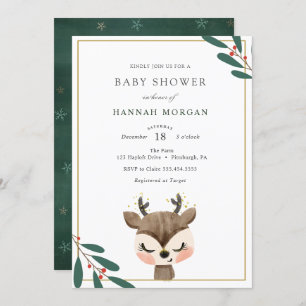 Winter Reindeer Baby Shower invitation