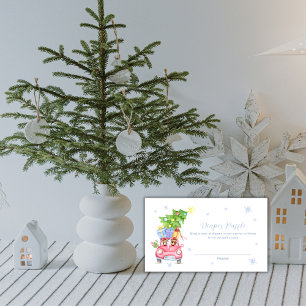 Winter Reindeer Bear Diaper Raffle Baby Shower Enclosure Card