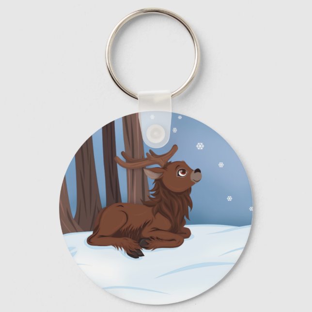 Winter Reindeer Key Ring (Front)