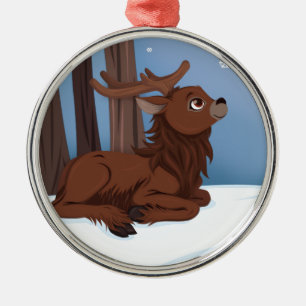 Winter Reindeer Metal Tree Decoration