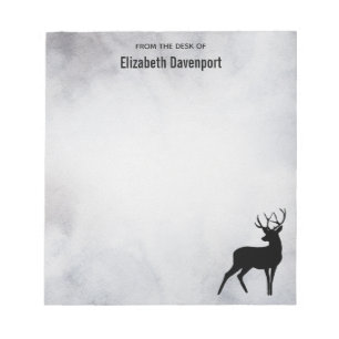 Winter Reindeer Rustic Grey Watercolor Notepad