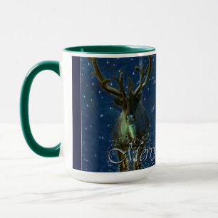 Winter Reindeer, Snow & Merry Christmas Design Mug
