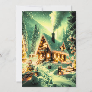 Winter Retreat: A Snowy Cabin Greeting Card