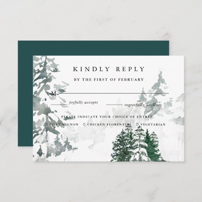 Winter Reverie Meal Choice RSVP Card (Front/Back)