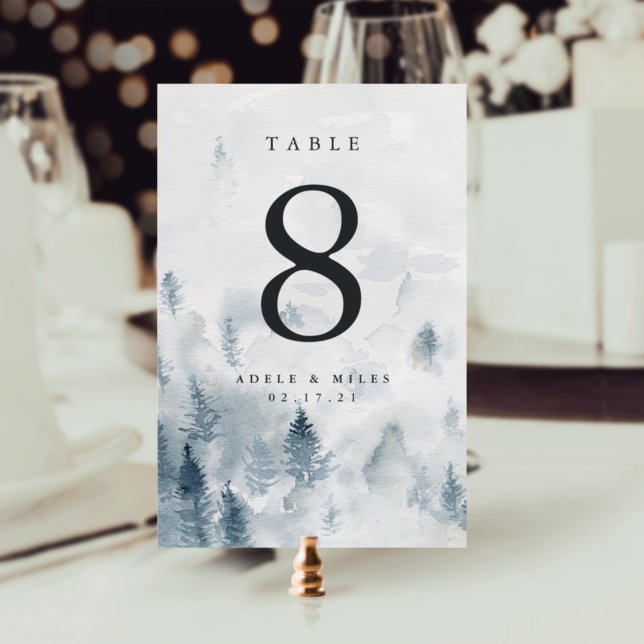 Winter Reverie | Personalized Table Number Card (Creator Uploaded)