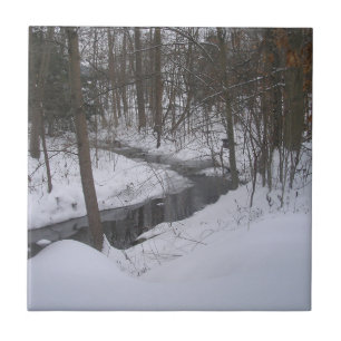 "Winter Ribbon" Ceramic Tile