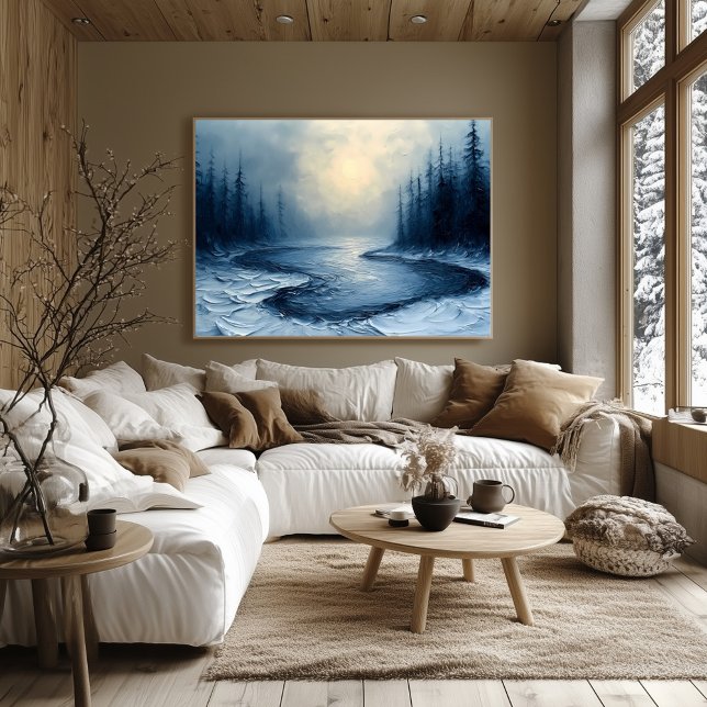 Winter River Bend – Abstract Foggy Forest Scene Poster (Creator Uploaded)