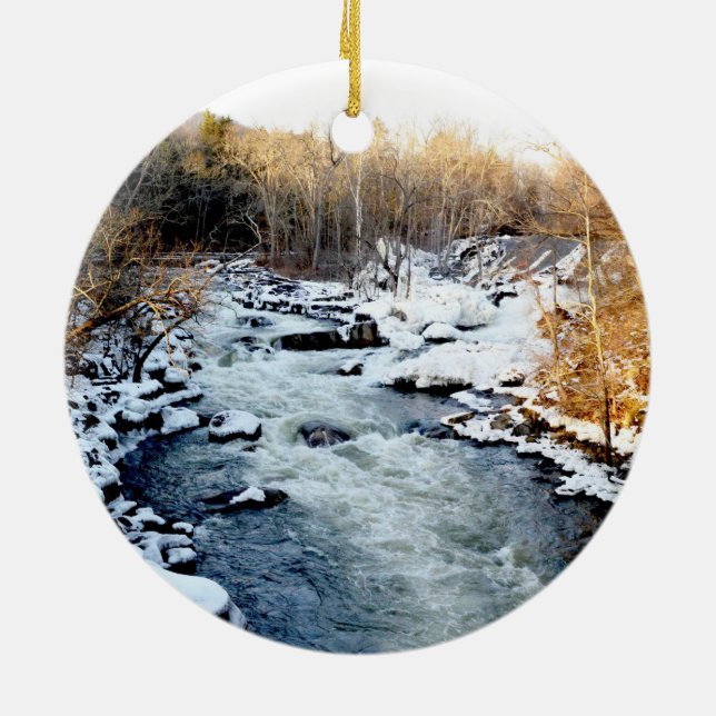 Winter River Ceramic Ornament (Back)