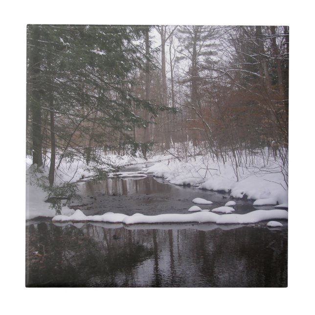 'Winter River" Ceramic Tile (Front)