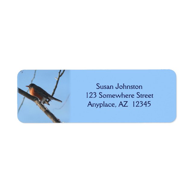 Winter Robin Animal Address Label Return Address Label (Front)