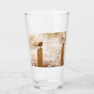 Winter Robin Redbreast Glass
