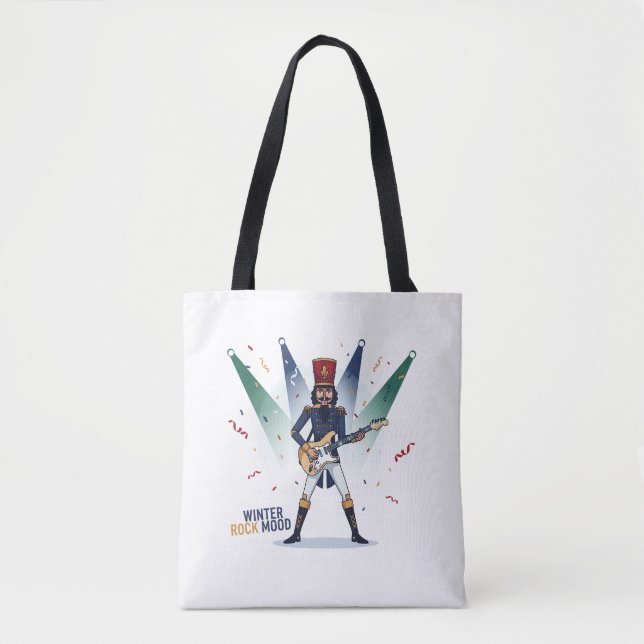 Winter Rock Mood – Nutcracker Guitarist Tote Bag (Front)