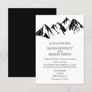 Winter Rocky Mountain Lake Country Wedding Invitation