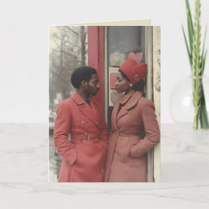 Winter Romance: A Black Couple’s Intimate Moment Invitation