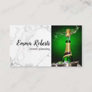 Winter Romantic Champagne Rustic Event Planning Business Card