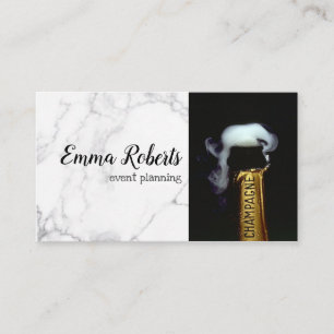 Winter Romantic Champagne Rustic Event Planning Business Card