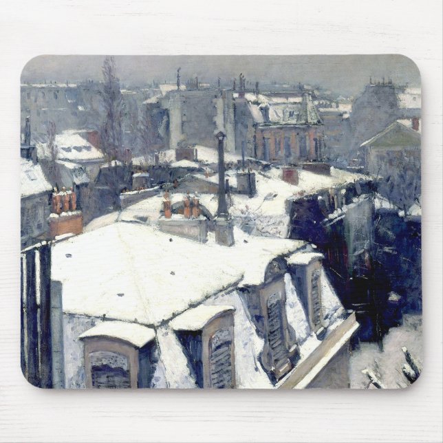 Winter Rooftops Paris Mousepad (Front)