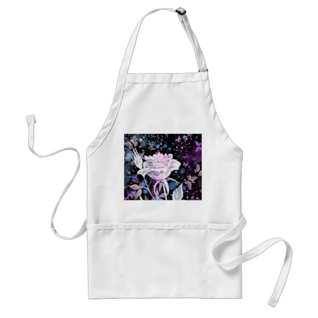 Winter Rose and Butterflies Apron (Front)