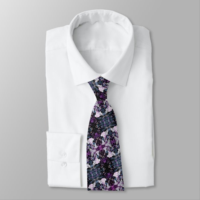 Winter Rose and Butterflies - Romantic Tie (Tied)