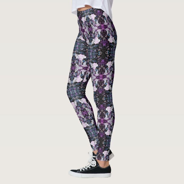 Winter Rose and Butterfly Leggings (Left)