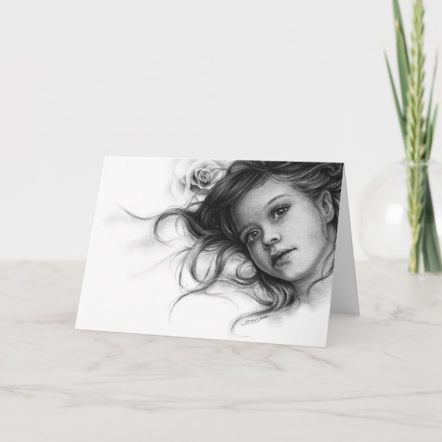 Winter Rose Child Greeting Card (Front)