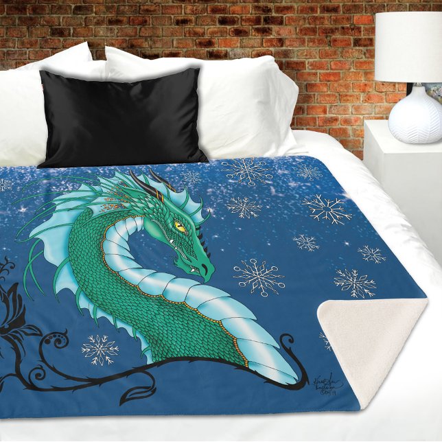 Winter Rose Dragon Sherpa Blanket (Creator Uploaded)