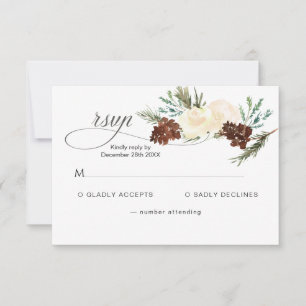 Winter Rose Pinery RSVP Card