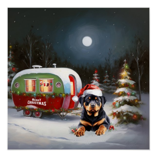 Winter Rottweiler Caravan Christmas Adventure Poster (Front)