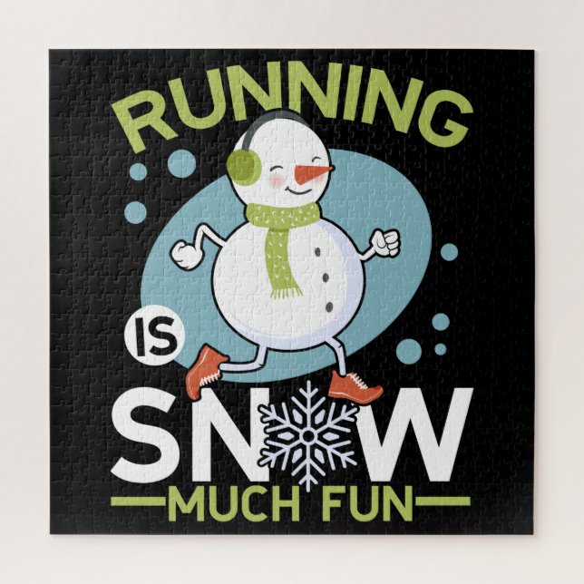 Winter Runner - Running is Snow Much Fun Jigsaw Puzzle (Vertical)