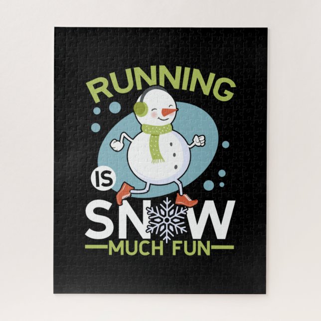 Winter Runner - Running is Snow Much Fun Jigsaw Puzzle (Vertical)