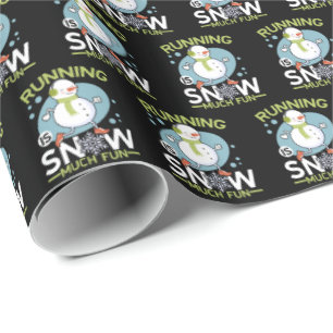 Winter Runner - Running is Snow Much Fun Wrapping Paper