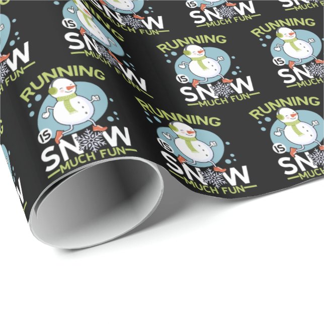 Winter Runner - Running is Snow Much Fun Wrapping Paper (Roll Corner)