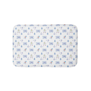 Winter Running - Snowman Christmas Tree Bath Mat
