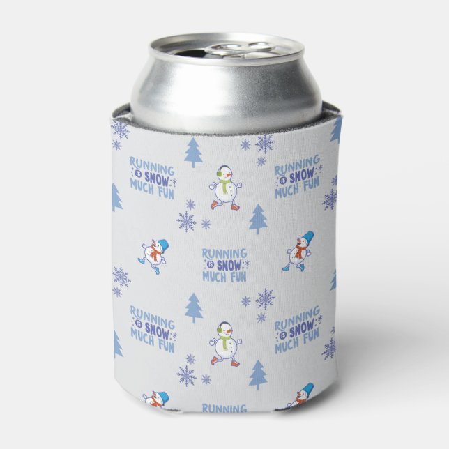 Winter Running - Snowman Christmas Tree Can Cooler (Can Front)