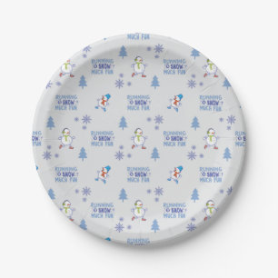 Winter Running - Snowman Christmas Tree Paper Plate