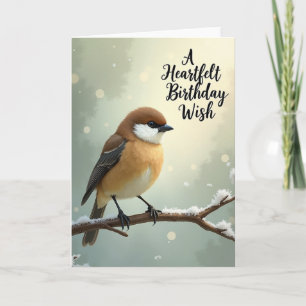 Winter Russet Bird Birthday Card