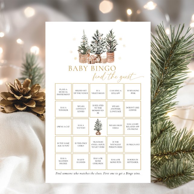 Winter Rustic Baby Bingo Find The Guest Game (Creator Uploaded)