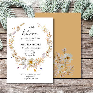 Winter Rustic Boho Love Is In Bloom Bridal Shower  Invitation