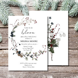 Winter Rustic Boho Love Is In Bloom Bridal Shower  Invitation