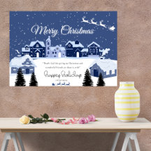 winter rustic christmas blue and white