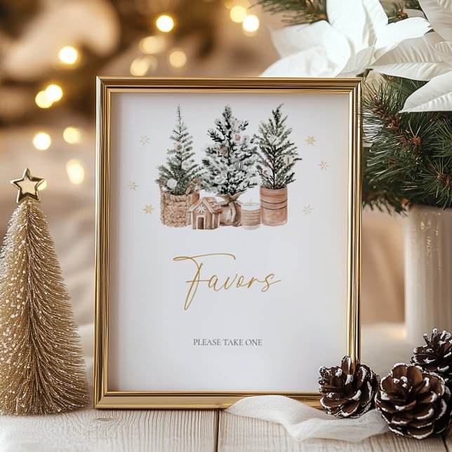 Winter Rustic Christmas Trees Favours Poster (Creator Uploaded)