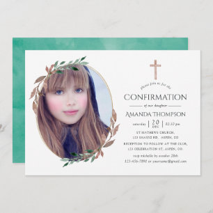 Winter Rustic Greenery Confirmation Invitation